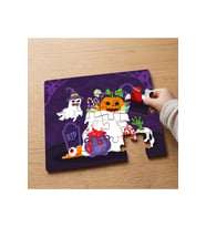 Cadılar Bayramı Tasarımlı 24 Parça Ahşap Çocuk Puzzle