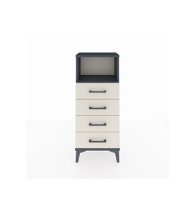 Arges Komodin Tek Raflı 4 Çekmeceli 44x30x106 Antrasit-Aytaşı