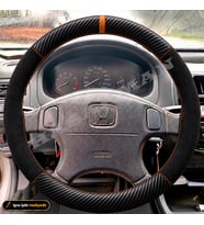 Honda Civic Dikme Direksiyon Kılıfı Alcantara Süet Mat Karbon Taba Yüzük ve Dikiş 1.6 iES-Güvenlik 1998-2001