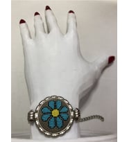 Kanaviçe İşleme Bileklik (Buz Mavi-Mavi)