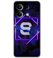 Poco X6 Kılıf HD Desen Baskılı Kılıf - Dark Neon Yaprak S Harfi