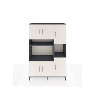 Hyperion Dolap 9 Raflı 6 Kapaklı 132x44x195 Antrasit-Aytaşı/Antrasit