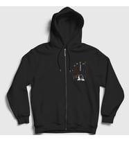 Presmono Unisex Siyah Cover Film Oldboy Fermuarlı Kapüşonlu Sweatshirt 248210tt
