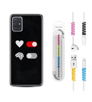 Samsung a71 A72 A73 A7 A9 2018 C7 C9 Kılıf Kablo Koruma Spiral Silikon Love Brain 1722