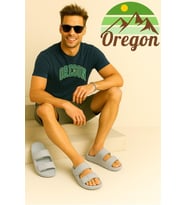 Oregon Shoes FeelUp Comfort Eva Erkek Deniz Günlük Cırtlı Terlik Gri