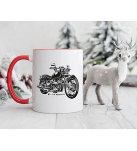 BK Gift Kişiye Özel Motorcu Temalı Kırmızı Kupa Bardak-11, Arkadaşa Hediye, Sevgiliye Hediye