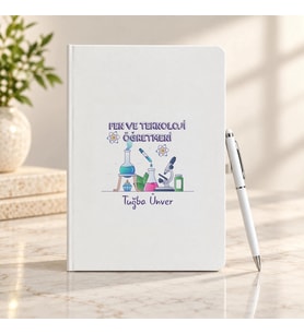 Fen ve Teknoloji Öğretmenine İsme Özel Defter ve Kalem Seti