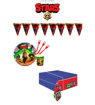 16 Kişilik Brawl Stars Temalı Ekonomik Doğum Günü Parti Seti (Karışık)