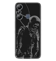 Infınix Hot 20i Kılıf Silikon Desen Özel Seri İskelet Astronot 1613