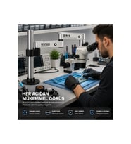 Rf-Fo25 Profesyonel 360° Hareketli Mikroskop Tutucu Stand Titreşim Engelleyici Metal Kol