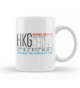 Hong Kong Sar China Text Art Kupa Bardak Porselen