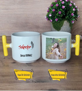 Kişiye Özel Sekreter Kupa Bardak Fotoğraflı T Sarı Kulplu Sekretere Hediye