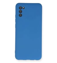 Galaxy A03S Kılıf Nano içi Kadife Silikon - Mavi