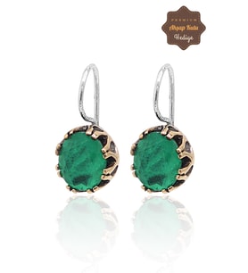 Paraiba Taşlı El işçiliği Otantik Gümüş Kadın Küpe 201024709