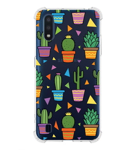 PrintiFy Galaxy A01 Uyumlu Water Color 4 Baskılı Şeffaf Köşe Korumalı Antişok Kılıf