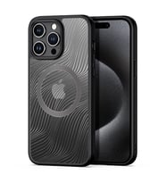 Dux Ducis iPhone 15 Pro Max Aimo Series MagSafe Premium Buzlu Sert PC-TPU Kılıf (Siyah)