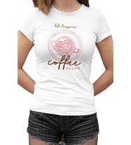 Coffee Helps Beyaz Bayan Tshirt