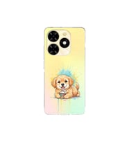 Tecno Spark 20 ile Uyumlu Splash Köpek Tasarımlı Şeffaf Silikon Kılıf
