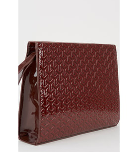 Kadın Petunya Dokulu Acı Kahve Astarlı Suni Deri Bilek Askılı Portföy El Ve Clutch Çanta