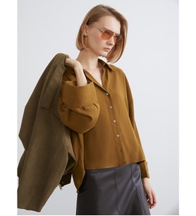 LCW Vision Kahverengi Oversize Kadın Gömlek