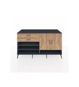 Kronos Konsol 4 Raflı 2 Çekmeceli 2 Kapaklı 176x59x99 Antrasit-Çam