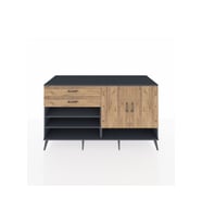Kronos Konsol 4 Raflı 2 Çekmeceli 2 Kapaklı 176x59x99 Antrasit-Çam