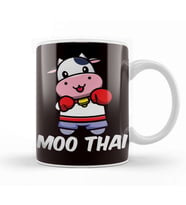 Funny Muay Thai Cow Fighter MMA Martial Arts Kickboxing Kupa Bardak Porselen