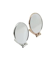 OVAL 6.5 İNÇ=16.5X13CM MAKYAJ AYNASI ÇİFT TARAFLI BRONZ - GÜMÜŞ PLS.ÇERÇEVE KATLANIR AYAKLI (5343)