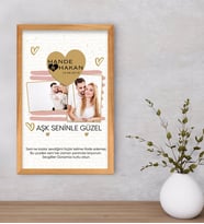 BK Gift Kişiye Özel Fotoğraflı Mesajlı Dekoratif Retro Ahşap Çerçeveli Tablo 40x25cm-2