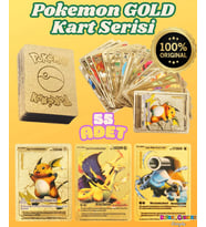 Orijinal Pokemon Kart Gold Serisi 55'li Paket - Pokemon Oyun Kartları - Pikachu Koleksiyonluk Kartı (A.ALTIN)