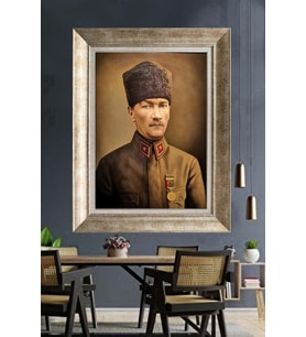 Gümüş Çerçeveli Atatürk Tablo za397
