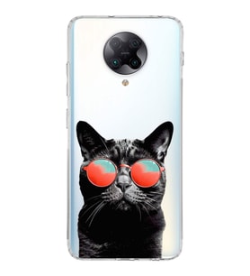 PrintiFy Poco F2 Pro ile Uyumlu Kedi 3 Kamera Korumalı Şeffaf Kılıf