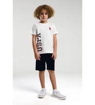 U.S. Polo Assn. 2019 Erkek Çocuk Bisiklet Yaka Logolu Şortlu Kısa Kollu Pijama Takım