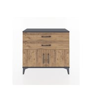Arges Şifonyer Tek Raflı 2 Çekmeceli 2 Kapaklı 88x30x80 Antrasit-Çam