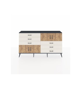 Arges Konsol 2 Raflı 6 Çekmeceli 4 Kapaklı 176x30x99 Antrasit-Çam/Aytaşı