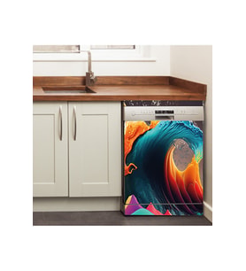 Bulaşık Makinası & Beyaz Eşya Yapışkanlı Folyo Kaplama Sticker (75X75CM) - Bulaşık Makinesi