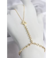 Gold Renk Pirinç Lazerli Yıldız Model Zirkon Taşlı Şahmeran TJ-SN785