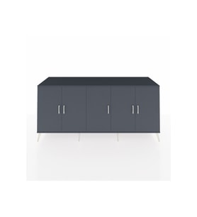 Kronos Konsol 3 Raflı 5 Kapaklı 220x59x99 Antrasit-Antrasit/Çam