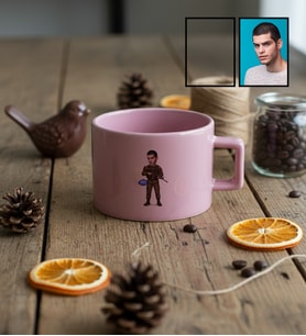 Kişiye Özel Karikatürlü Asker Lüks Pastel Fincan 30 Ağustos Zafer Bayramı Hediyesi