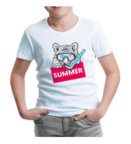 Summer Dive - Kaplan Beyaz Çocuk Tshirt
