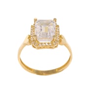Cigold Taşlı Yüzük Baget 14 Ayar Altın 2,75 Gr OA-K21501028809 (SARI-TABA)
