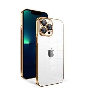 iPhone 13 Pro Max Kılıf Garaj Kenarları Renkli Kamera Korumalı (Gold)