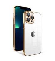 iPhone 13 Pro Max Kılıf Garaj Kenarları Renkli Kamera Korumalı (Gold)