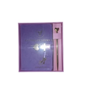 VICTORIA'S JOURNALS 126-2758 HUSH HUSH KİLİTLİ KUTULU VE KALEMLİ 100gr.192YP.ÇİZGİLİ DEFTER - MOR