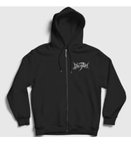 Presmono Unisex Siyah Deus Mortem Fermuarlı Kapüşonlu Sweatshirt 313998tt