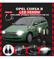 Opel Corsa B 1993-2000 Uzun - Kısa Uyumlu Şimşek Etkili Led Xenon Light Series H4
