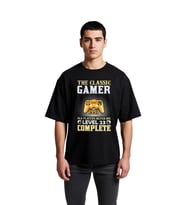Klasik Gamer 1997 Level 23 Nostalji Baskılı Erkek Oversize Tişört
