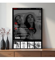 Netflix Tasarımlı Kişiye Özel 5 Fotoğraflı Kişileştirilebilir Ahşap Tablo