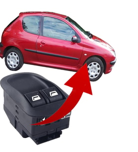 PEUGEOT 206 ÇİFTLİ CAM ANAHTARI DÜĞMESİ 1998--2010