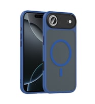 iPhone 17 Air Kılıf Mat Arka Yüzey Wireless Şarj Özellikli Flet M-safe Kılıf (Lacivert)